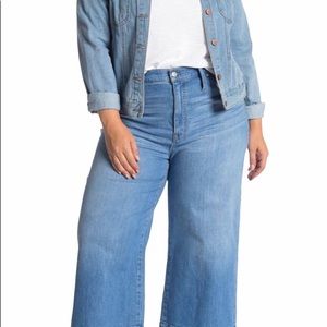 Madewell DelanceyWash HiRise WideLeg Cropped Jeans